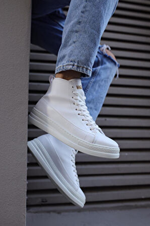 Pabucmarketi Erkek Bot Yüksek Taban Beyaz