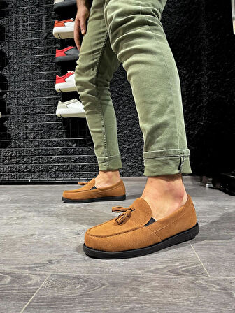 Pabucmarketi Erkek Loafer Ayakkabı  Taba