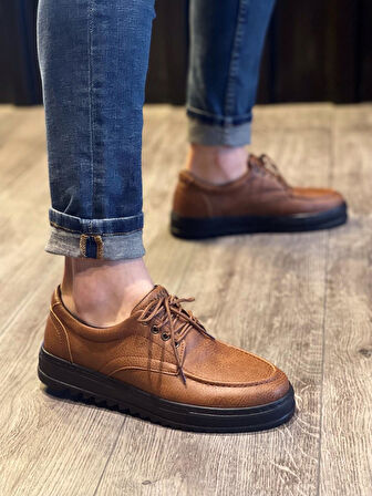 Pabucmarketi Erkek Günlük Ayakkabı Taba (Siyah Taban)