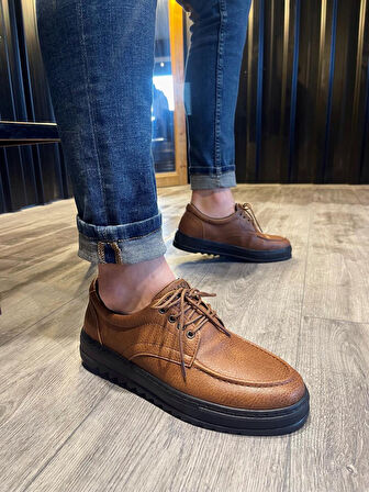 Pabucmarketi Erkek Günlük Ayakkabı Taba (Siyah Taban)