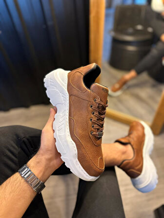 Pabucmarketi Erkek Günlük Ayakkabı Yüksek Taban Taba