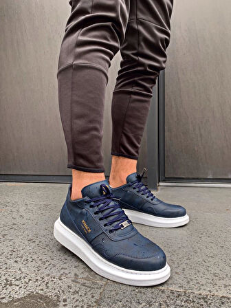 Pabucmarketi Erkek Günlük Ayakkabı Yüksek Taban Lacivert