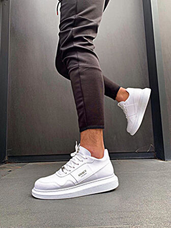 Pabucmarketi Erkek Günlük Ayakkabı Yüksek Taban Beyaz