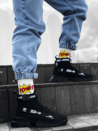 Pabucmarketi Tarz Spor Bot SİYAH (SİYAH TABAN)