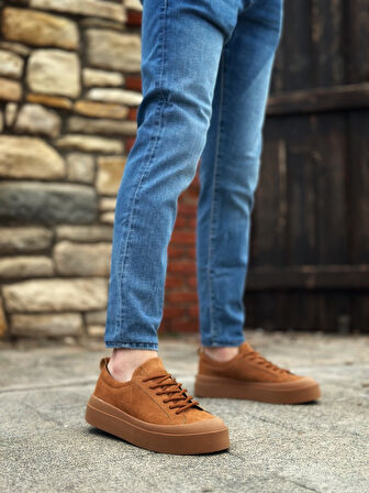 Pabucmarketi Bağcıklı Casual Erkek Ayakkabı TABA