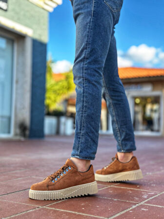 Pabucmarketi Bağcıklı Erkek Günlük Ayakkabı TABA