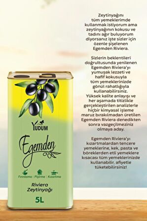 Yudum Riviera Zeytinyağı 5 lt Teneke 