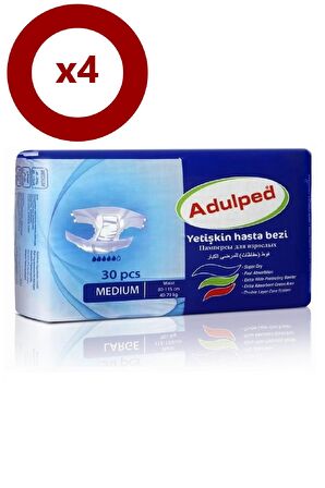 Adulped Belbantlı Hasta Bezi Medium 120 Adet (30 x 4 Paket)