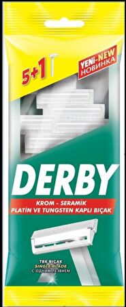 Derby Derby 6'lı Tek Bıçaklı Tüm Cilt Tipleri İçin Kullan At Tıraş Bıçağı