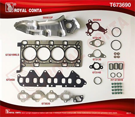 Nissan Motor Ust Takım Conta Nissan Qashqaı 1,6 DCI (turbo Kompressör Contası İçermez) Reinz Supap Lastıklı - Royal T673690