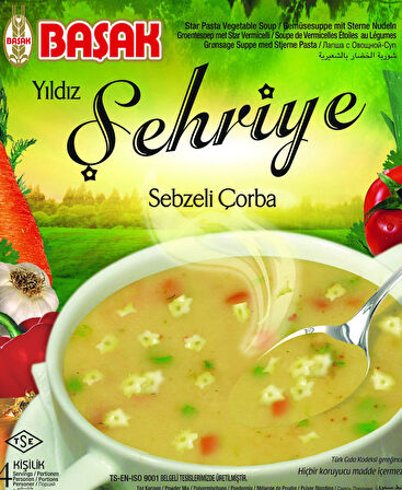 BAŞAK Çorba-Yıldız Şehriyeli Sebze 70 gr.12 Adet