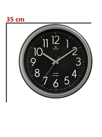 Eastar Sessiz Akar Saniyeli Duvar Saati E3529 Black