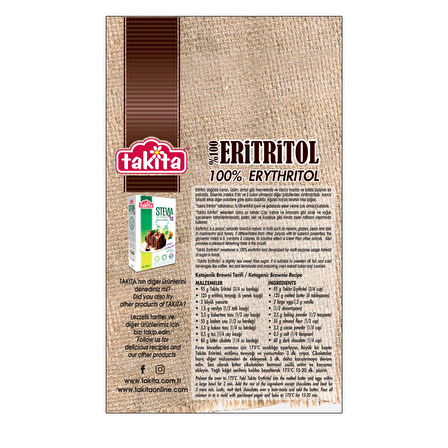 Takita %100 Eritritol Bazlı Sofralık Tatlandırıcı 400 gr %100 Erythritol