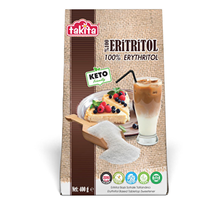 Takita %100 Eritritol Bazlı Sofralık Tatlandırıcı 400 gr %100 Erythritol