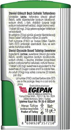 Takita Stevia Tablet Doğal Tatlandırıcı 300 Tablet 18 gr