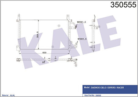 Opel Klima Radyatoru Daewoo Espero 96>00 - Kale 350555