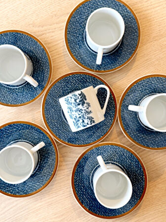 Porland Liny 6 Kişilik 12 Parça Kahve Fincanı Takımı 90cc 04PPO000637