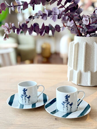 Porland Girye Desen3 2 Kişilik 4 Parça Kahve Fincanı 90cc 04PPO000641