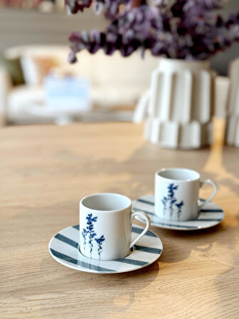 Porland Girye Desen5 2 Kişilik 4 Parça Kahve Fincanı 90cc 04PPO000641