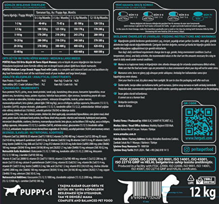 Signature Kuzulu Yavru Köpek Orta ve Büyük Irk - 3 kg