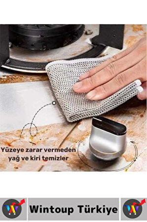 Premium Çizmez Mutfak Tezgah Fayans Yağ Kir Temizleyici Kolay Temizlenir Tencere Tava Ovma Bezi 2 Ad