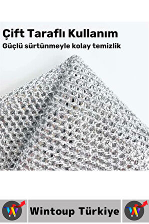 Premium Çizmez Mutfak Tezgah Fayans Yağ Kir Temizleyici Kolay Temizlenir Tencere Tava Ovma Bezi 2 Ad