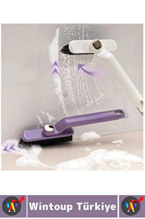 Ergonomik Zemin Derz Köşe Mutfak Banyo Zor Nokta Toz Kir Döner Başlıklı Cımbızlı Temizlik Fırçası