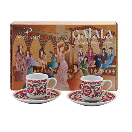 Porland 04POR024062 Hümayun Galata Kahve Takımı 12 Parça