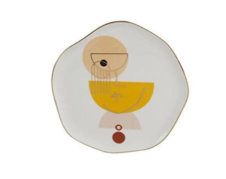 Porland Abstract Serisi 21cm Düz Tabak Desen2