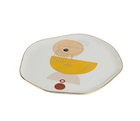 Porland Abstract Serisi 21cm Düz Tabak Desen2