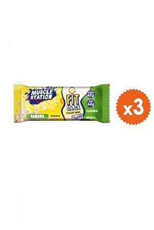 Muscle Station Fit Snack Yulaflı Banana Protein Bar 40 gr 3 Adet