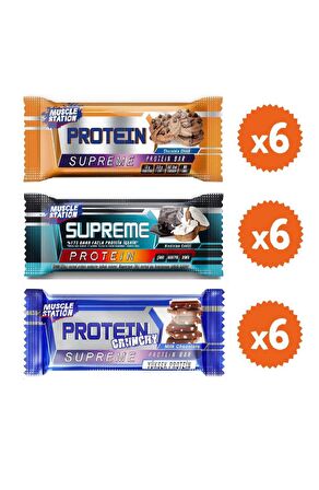 Muscle Station Protein Supreme Bar Karma Set 3 Çeşit 18 Adet