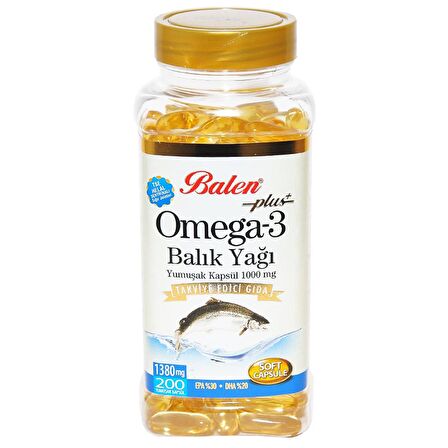 Balen Omega-3 Plus+ Balık Yağı 200 Kapsül