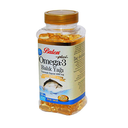 Balen Plus+ Omega-3 Balık Yağı Yumuşak Kapsül 200 Kapsül x 1380mg x 5 Kutu
