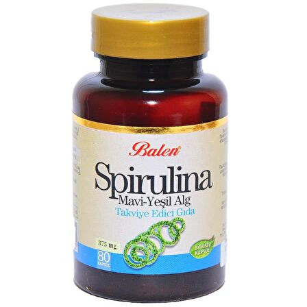 Balen Spirulina Kapsülü Mavi Yeşil Alg 375mg x 80 Kapsül