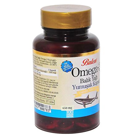 Omega-3 Balık Yağı 100 Kapsül