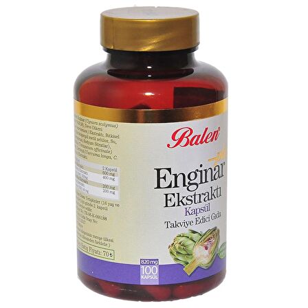 Balen Plus + Enginar Ekstresi Ekstraktı Kapsülü 820mg x 100 Adet