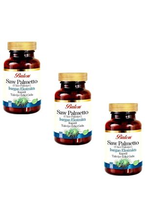 Saw Palmetto (Cüce Palmiye) Isırgan Ekstraktı 375mg* 60 Kapsül 3 Adet