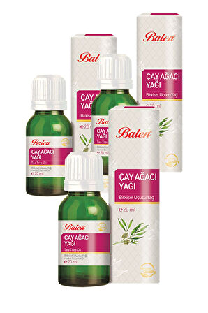 3 Kutu Çay Ağacı Yağı Doğal Bitkisel Uçucu Yağ 20 ml Saç Ve Cilt Bakım Yağı