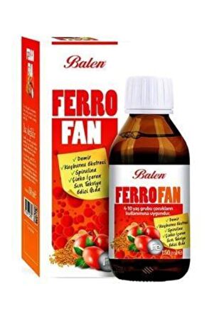 Ferrofan Demir, Kuşburnu Eks, Spirulina, Çinko Içeren Şurup 150 Ml
