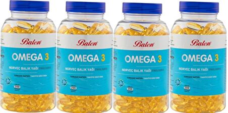 BALEN OMEGA 3 NORVEÇ BALIK YAĞI (TRİGLİSERİD) YUMUŞAK KAPSÜL 4 ADET