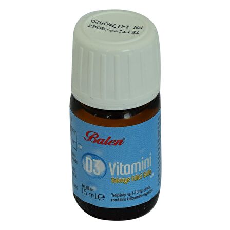 D3 Vitamini Takviye Edici Gıda 15 ML