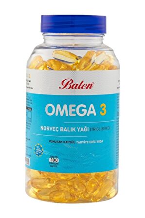 Balen Omega 3 Norveç Balık Yağı Trigliserid 100 Kapsül