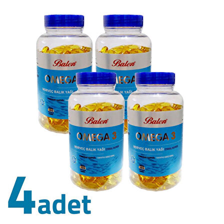 Balen Omega 3 Norveç Balık Yağı (Trigliserid) 1380MG x 100 Yumuşak Kapsül x 4 Kutu