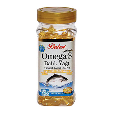 Balen Plus+ Omega3 Balık Yağı Yumuşak Kapsül 1380mg x 100 Kapsül x 3 Kutu