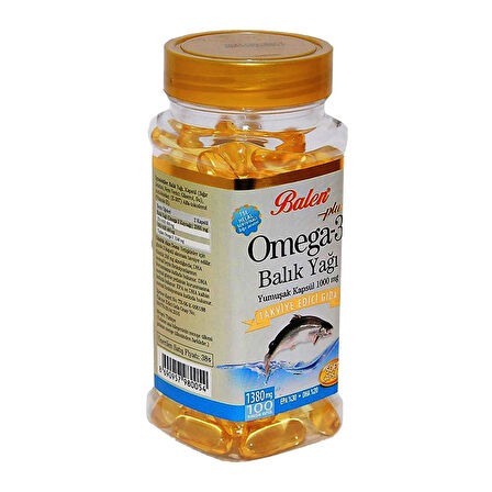 Balen Plus+ Omega3 Balık Yağı Yumuşak Kapsül 1380mg x 100 Kapsül x 4 Kutu