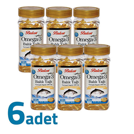 Balen Plus+ Omega3 Balık Yağı Yumuşak Kapsül 1380mg x 100 Kapsül x 6 Kutu