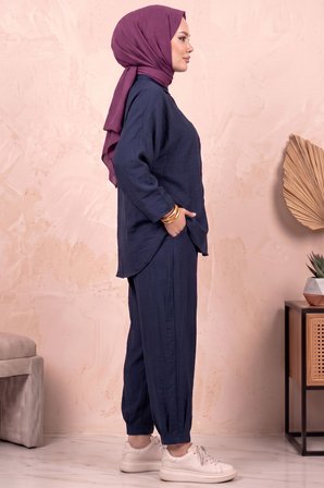 Oversize Gömlek ve Pantolon İkili Takım - Rahat Kesim Modal Günlük Set
