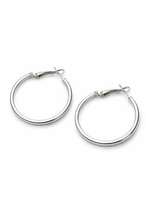 Premium Seri Köşeli Halka Tasarım 4 Cm Kadın Çelik Küpe