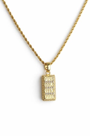 60 Cm Gold Plaka Kolye Fine Gold Yazılı Zincir Kadın Çelik Kolye